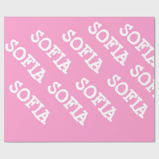 Roze en witte, gepersonaliseerde opbergpapier cadeaupapier (Vlak)