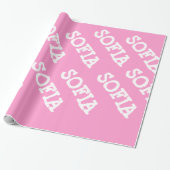 Roze en witte, gepersonaliseerde opbergpapier cadeaupapier (Uitgerold)