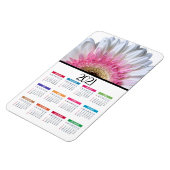 Roze en Witte Gerbera Daisy | Agenda 2021 Magneet (Linkerzijde)