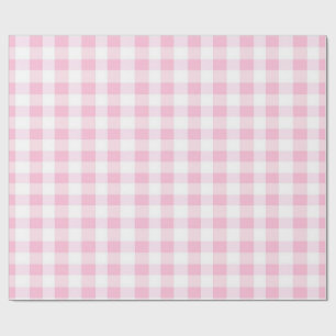 Roze en witte geruite cadeauverpakking cadeaupapier