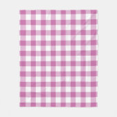 Roze en witte geruite Gingham-patroon Fleece Deken (Voorkant)