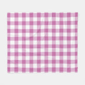 Roze en witte geruite Gingham-patroon Fleece Deken (Voorkant (Horizontaal))
