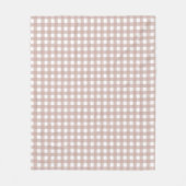 Roze en witte geruite gingham patroon fleece deken (Voorkant)