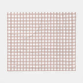 Roze en witte geruite gingham patroon fleece deken (Voorkant (Horizontaal))