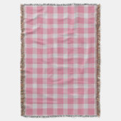 Roze en witte geruite gingham plaid deken (Voorkant Verticaal)