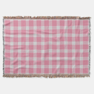 Roze en witte geruite gingham plaid deken