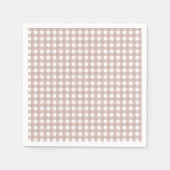 Roze en witte geruite gingham stof servet (Voorkant)