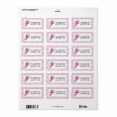 Roze en witte geruite Gingham Valentijn Cupido Etiket (Full Sheet)