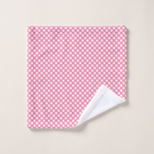 Roze en witte geruite handdoeken (Wasdoekje)