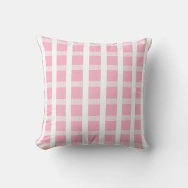 Roze en Witte Geruite Kussen
