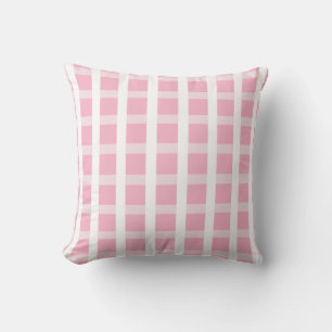 Roze en Witte Geruite Kussen