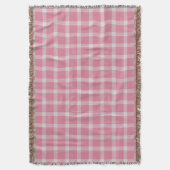 Roze en witte geruite patroon deken (Voorkant Verticaal)