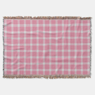 Roze en witte geruite patroon deken