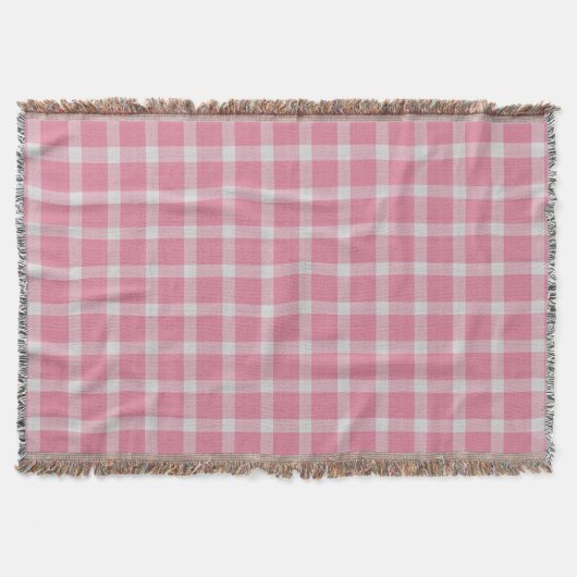 Roze en witte geruite patroon deken (Voorkant)
