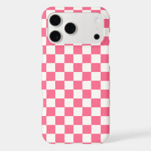 Roze en Witte Geruite Patroon iPhone Hoes