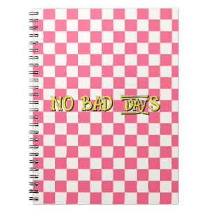 Roze en Witte Geruite Patroon Notitieboek