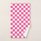 Roze en witte geruite print bad handdoek (Handdoek)