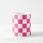 Roze en witte geruite print koffiemok (Center)