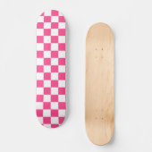 Roze en witte geruite print persoonlijk skateboard (Voorkant)