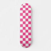 Roze en witte geruite print persoonlijk skateboard (Voorkant)