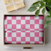 Roze en witte geruite print tissuepapier (Geschenk)