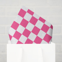 Roze en witte geruite print tissuepapier