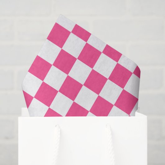 Roze en witte geruite print tissuepapier (Cadeauzakje)