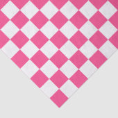 Roze en witte geruite print tissuepapier (Detail)