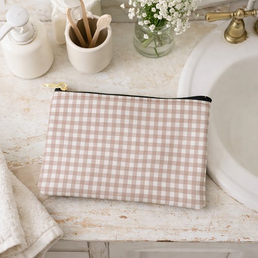 Roze en witte geruite ruitjesprint etui