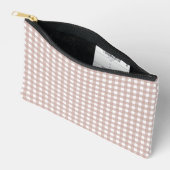 Roze en witte geruite ruitjesprint etui (Open)