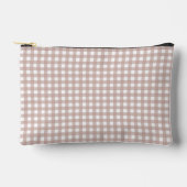 Roze en witte geruite ruitjesprint etui (Voorkant)