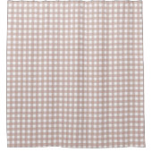 Roze en witte geruite stof douchegordijn (Voorkant)