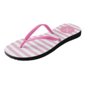 Roze en witte, gestreept Teenslippers (Schuin)