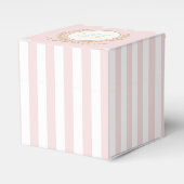 Roze en Witte Gestreepte Paris Glam Bedankdoosjes (Voorkant Zijde)