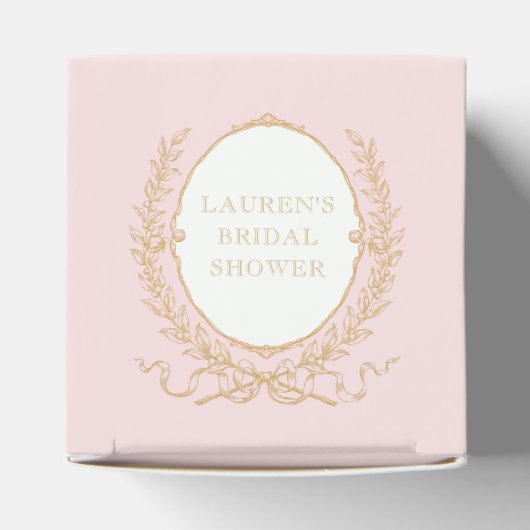 Roze en Witte Gestreepte Paris Glam Bedankdoosjes (Bovenkant)