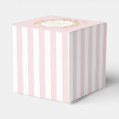 Roze en Witte Gestreepte Paris Glam Bedankdoosjes (Achterkant)