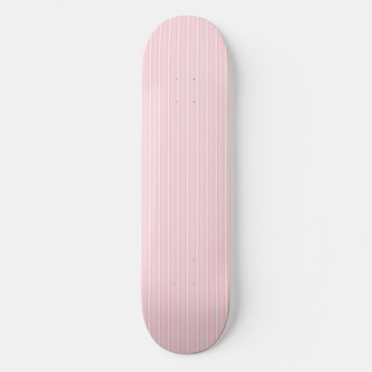 Roze en witte gestreepte Skatedeck Skateboard (Voorkant)