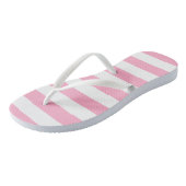 Roze en witte gestreepte Teenslippers (Schuin)