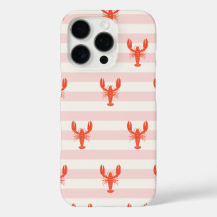 Roze en witte gestreepte telefoonhoesje voor kreef iPhone 16 pro hoesje