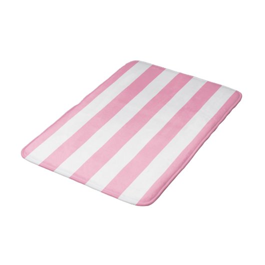 Roze en witte gestripte Bath Mat (Gekanteld)
