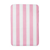 Roze en witte gestripte Bath Mat (Voorkant Verticaal)