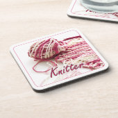Roze en witte gevarieerde nitter drankjes onderzetter (Linkerzijde)