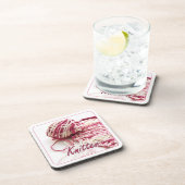 Roze en witte gevarieerde nitter drankjes onderzetter (Rechterzijde)