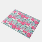 Roze en witte gewassen van vlamingos deurmat (Schuin)