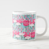 Roze en witte gewassen van vlamingos grote koffiekop (Rechts)