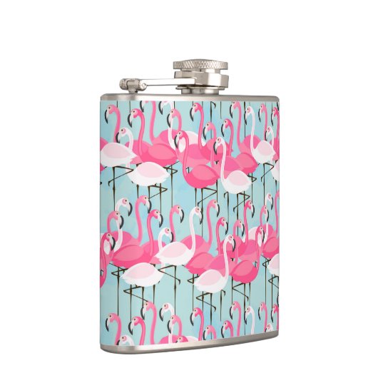 Roze en witte gewassen van vlamingos heupfles (Rechts)