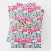 Roze en witte gewassen van vlamingos inpakpapier vel (In situ)