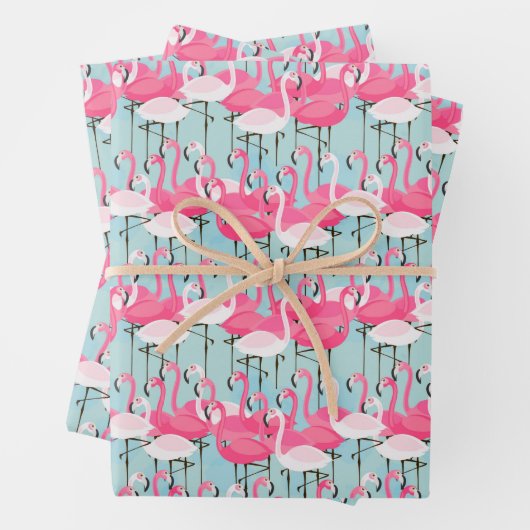 Roze en witte gewassen van vlamingos inpakpapier vel (In situ)