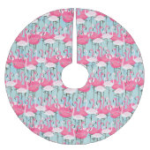 Roze en witte gewassen van vlamingos kerstboom rok (Voorkant)