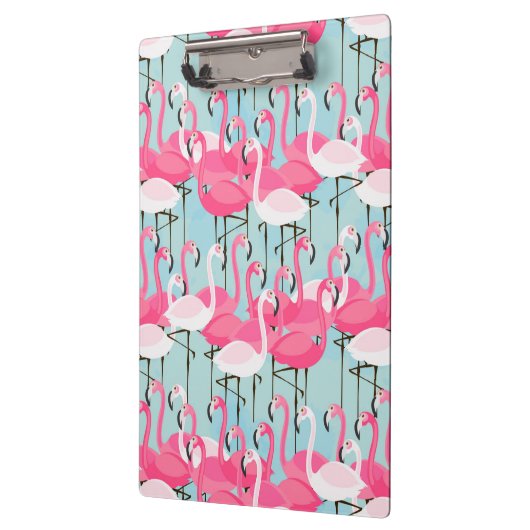 Roze en witte gewassen van vlamingos klembord (Links)